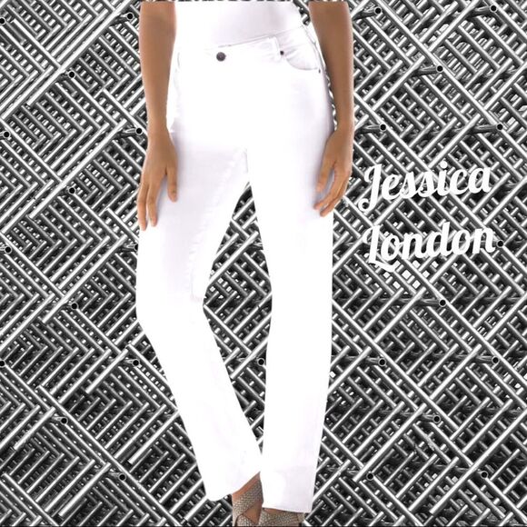 Jessica London crisp white boot cut denim jeans! - Picture 1 of 8